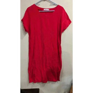 Red gauze shift dress by Misslook size L